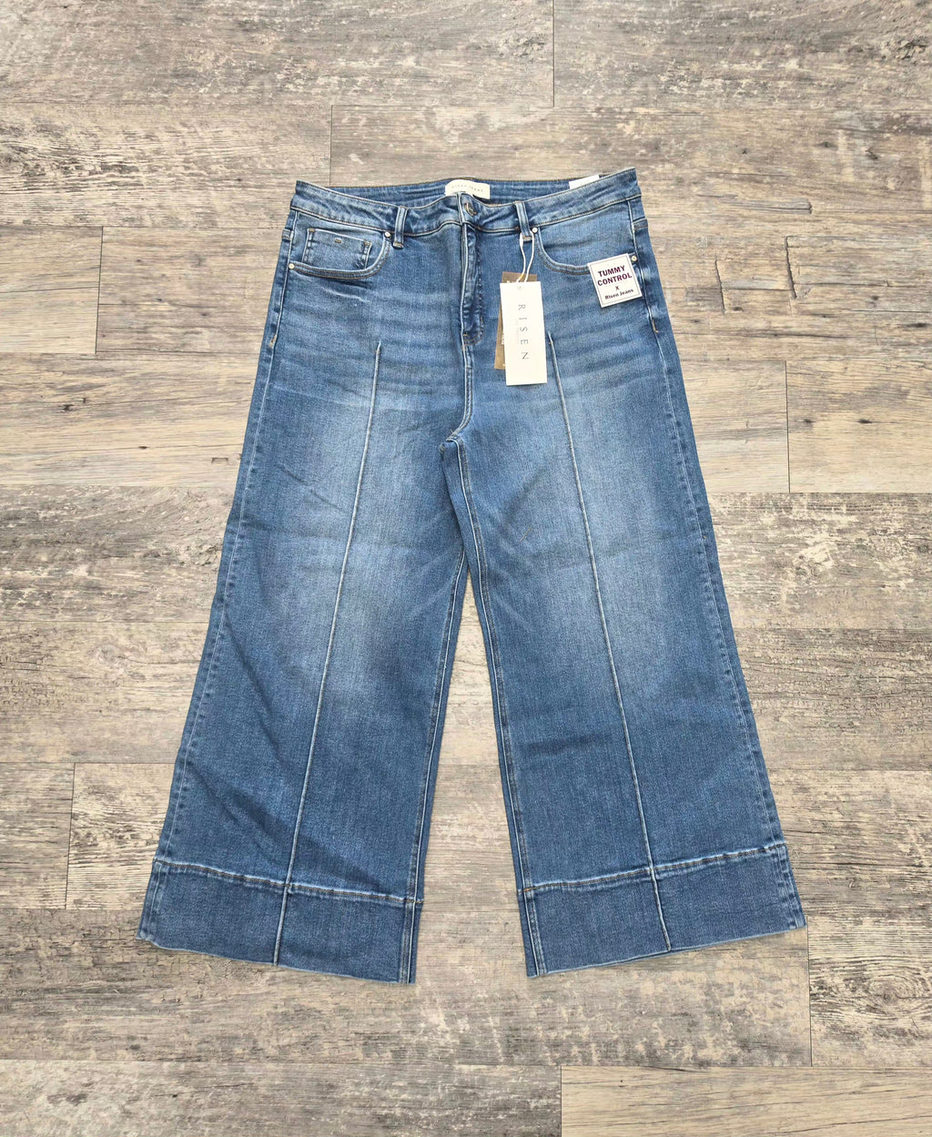 Risen Everly Seam Wide Leg Crop Jeans