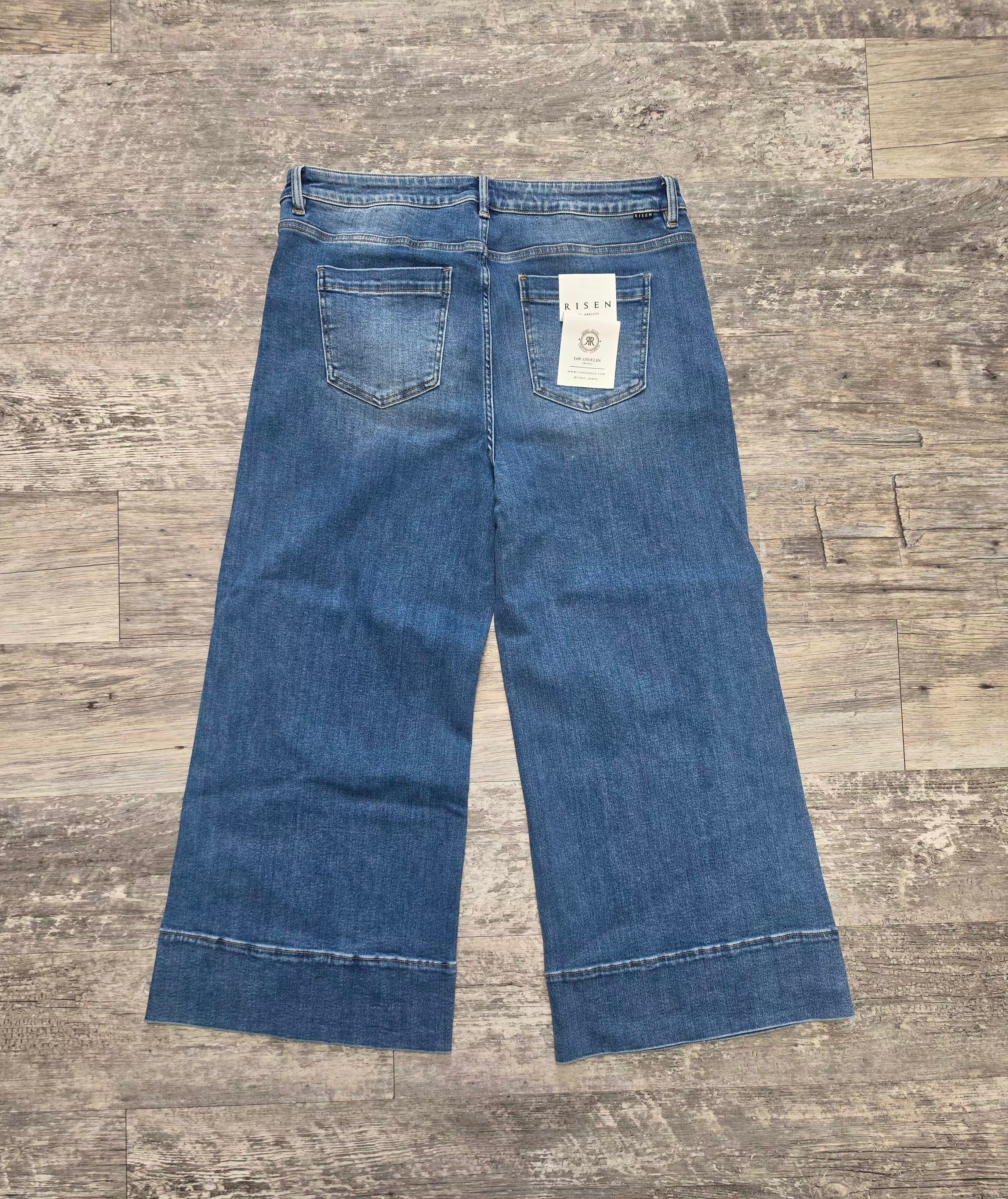 Risen Everly Seam Wide Leg Crop Jeans