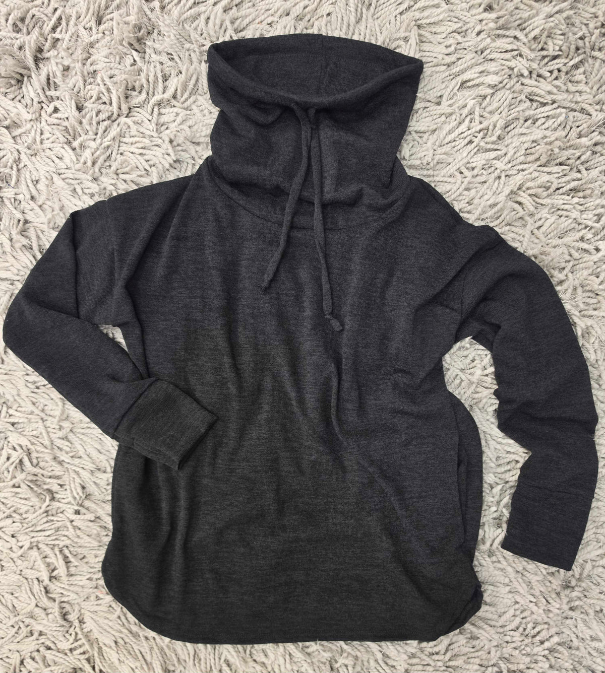 Stay Awhile Black Cowl Neck