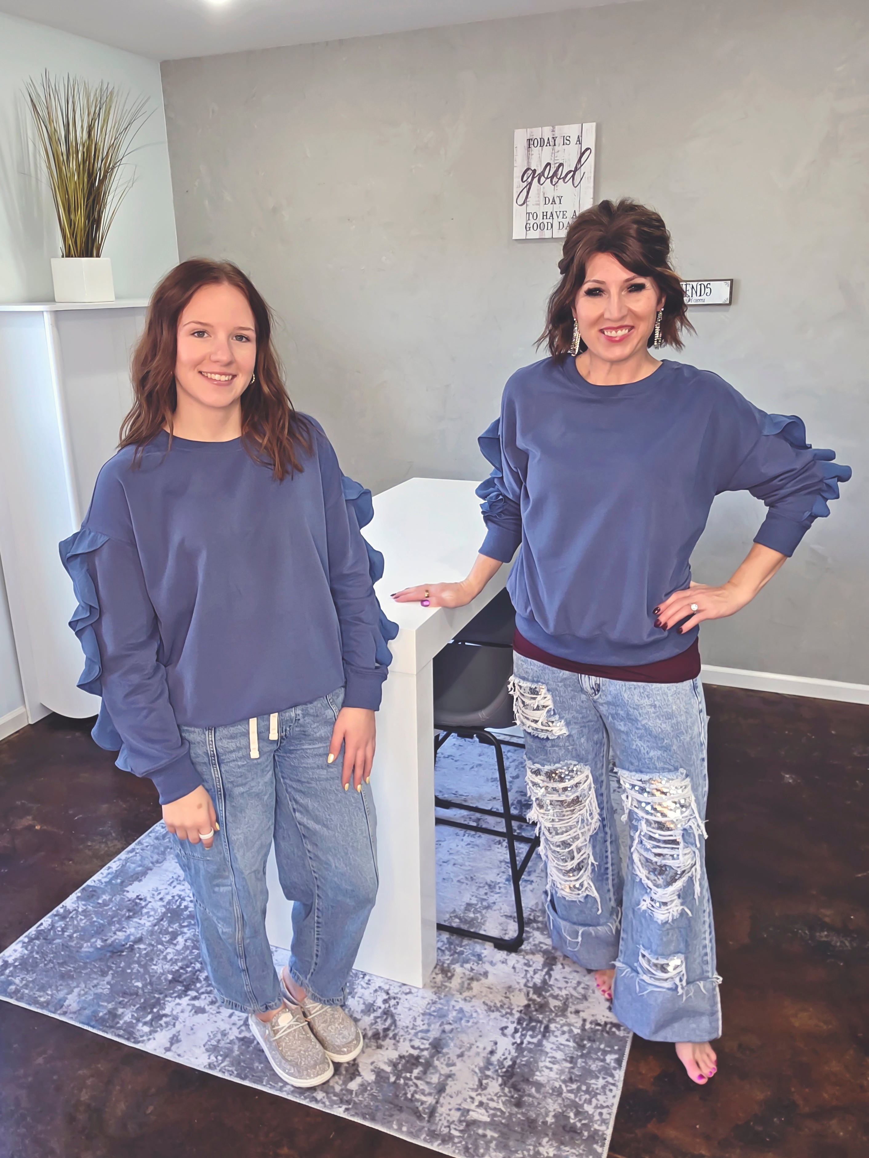 Relaxed Ruffle Sweatshirt