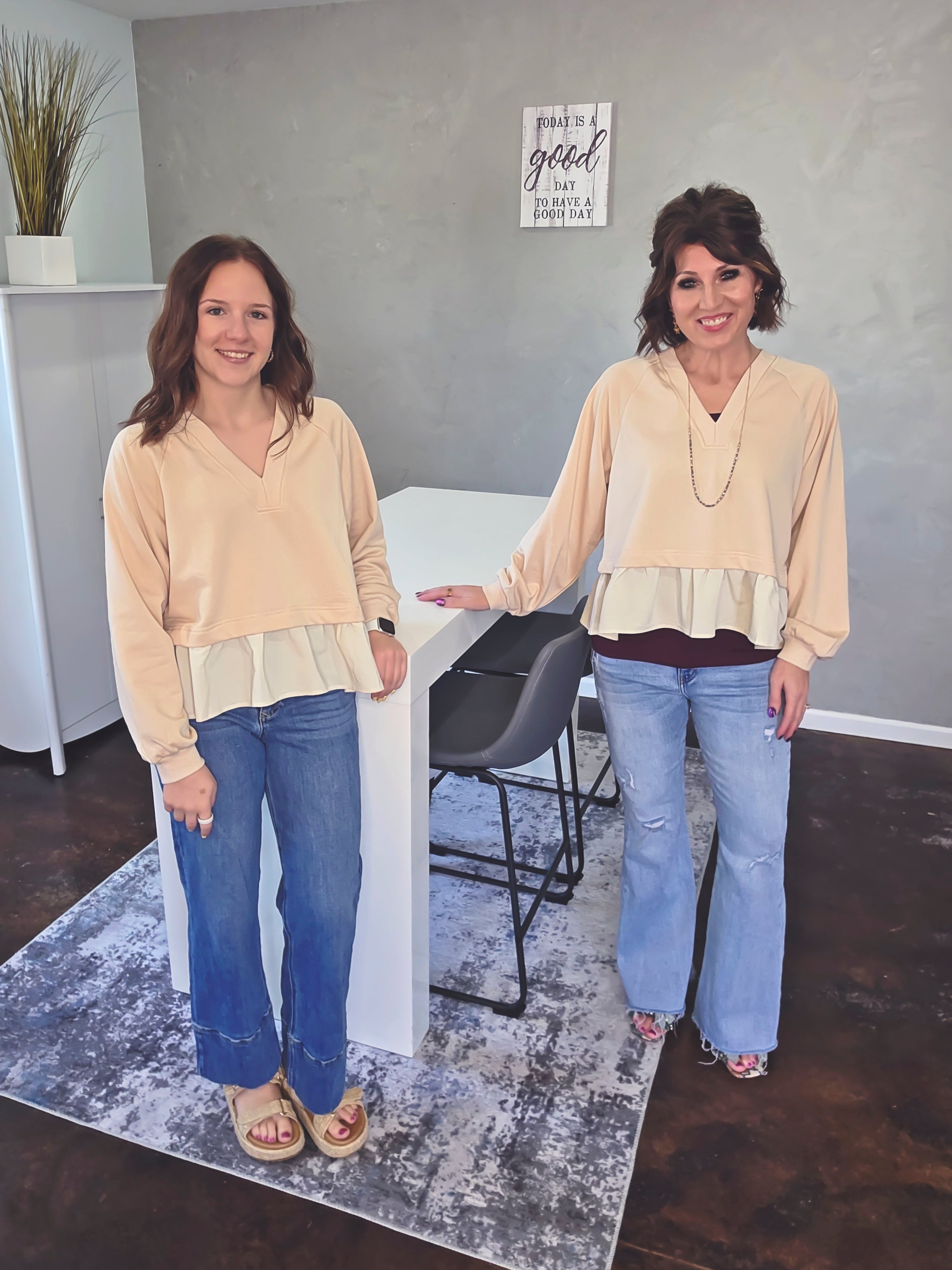 Soft Drift Layered Sweatshirt