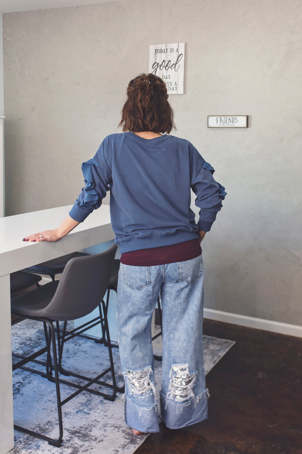Relaxed Ruffle Sweatshirt