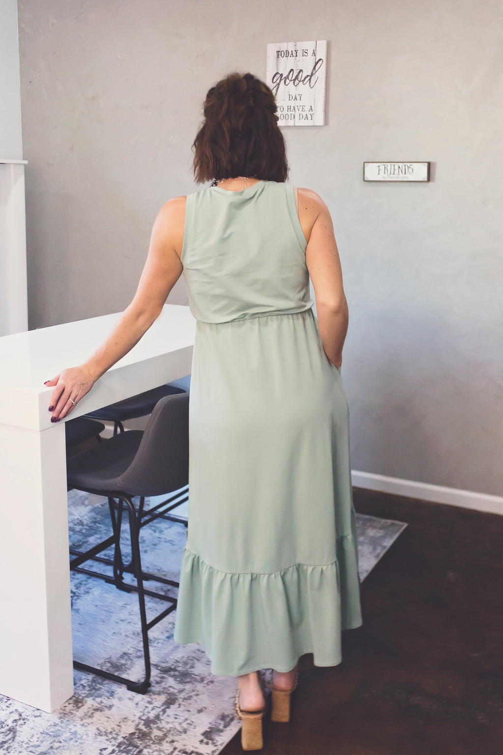 Seafoam Grace Midi Dress