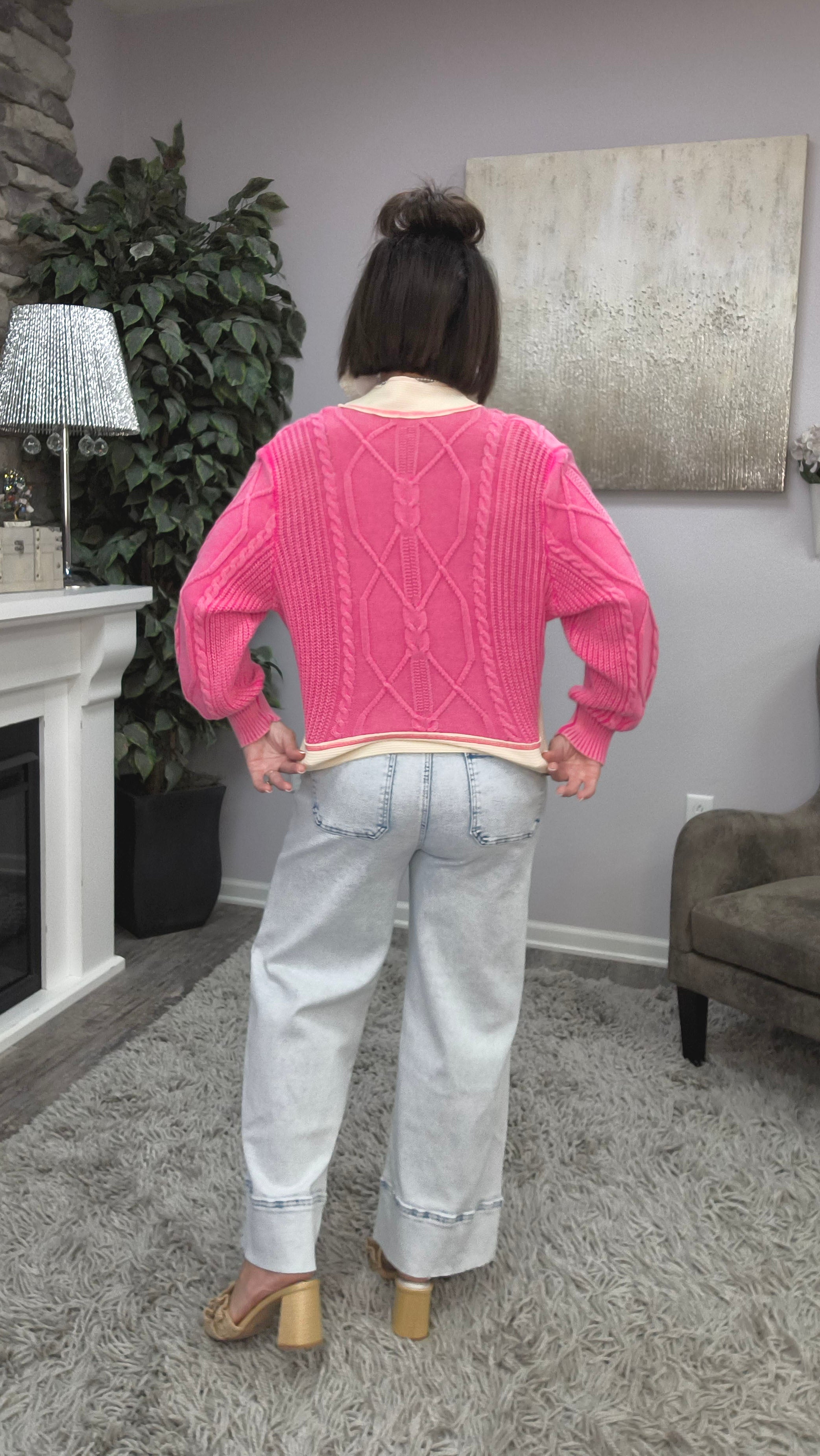 Raspberry Twist Cardigan