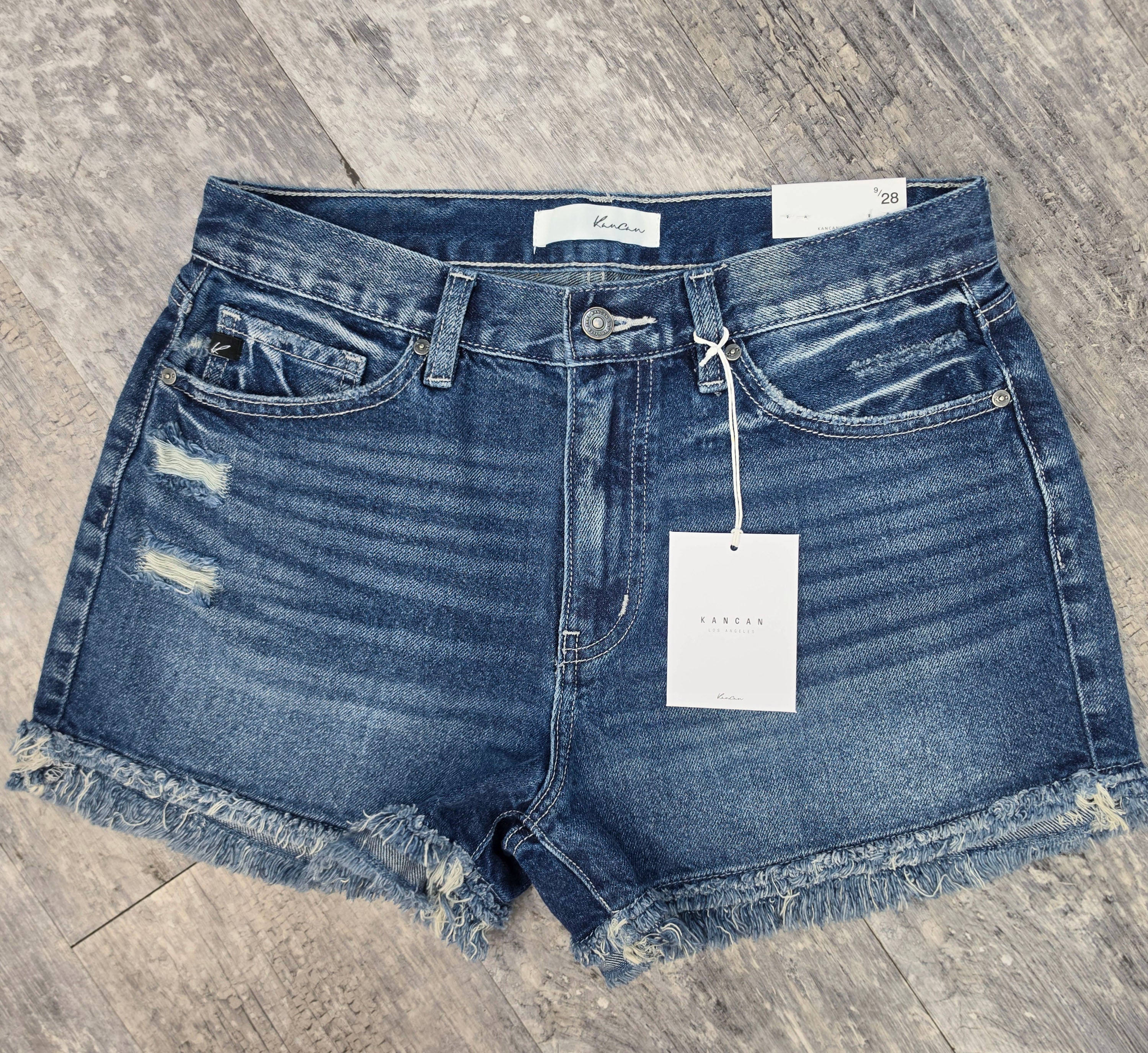 KanCan Frayed & Fabulous Denim Shorts