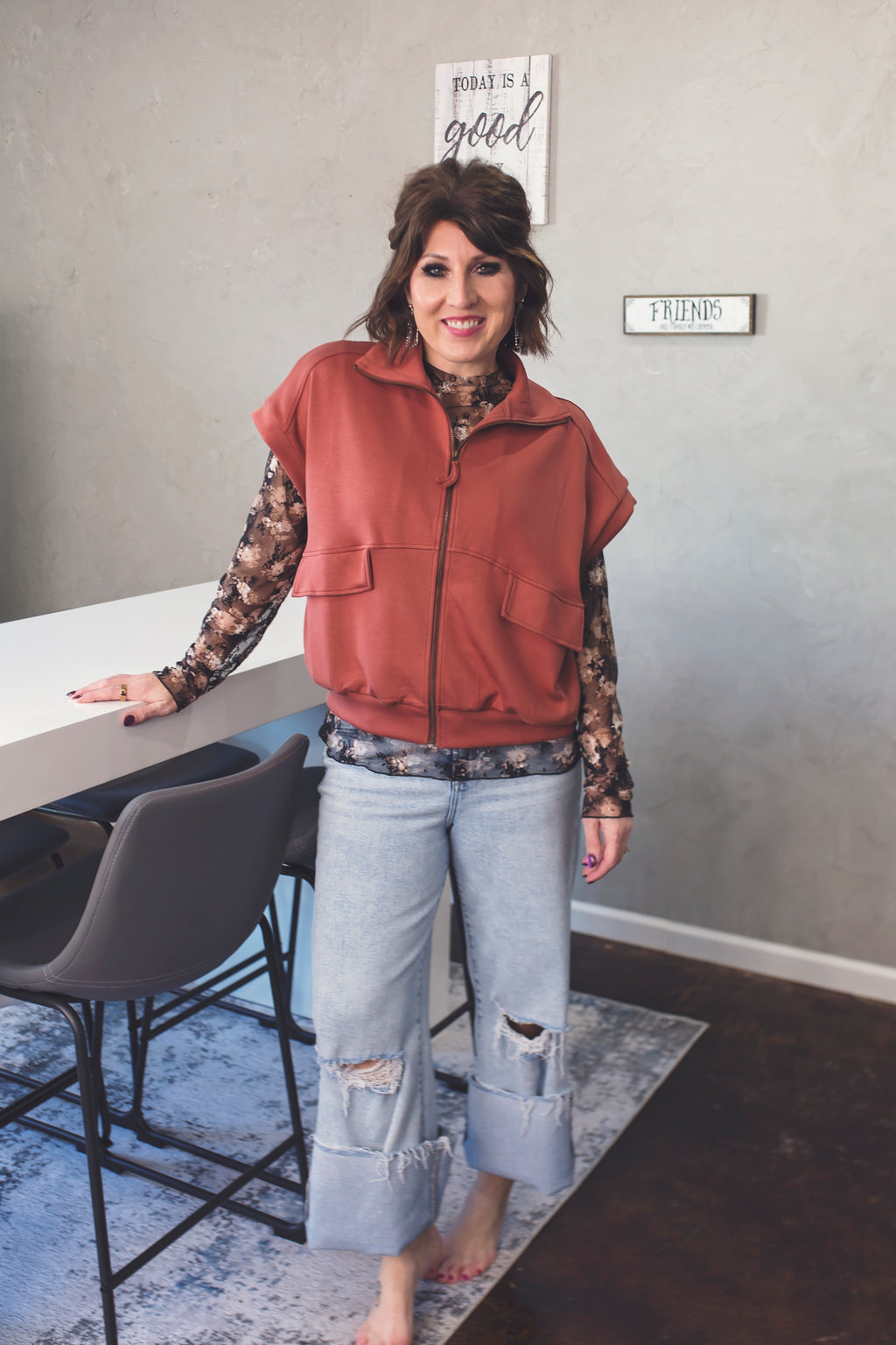 Crimson Chill Zip Jacket