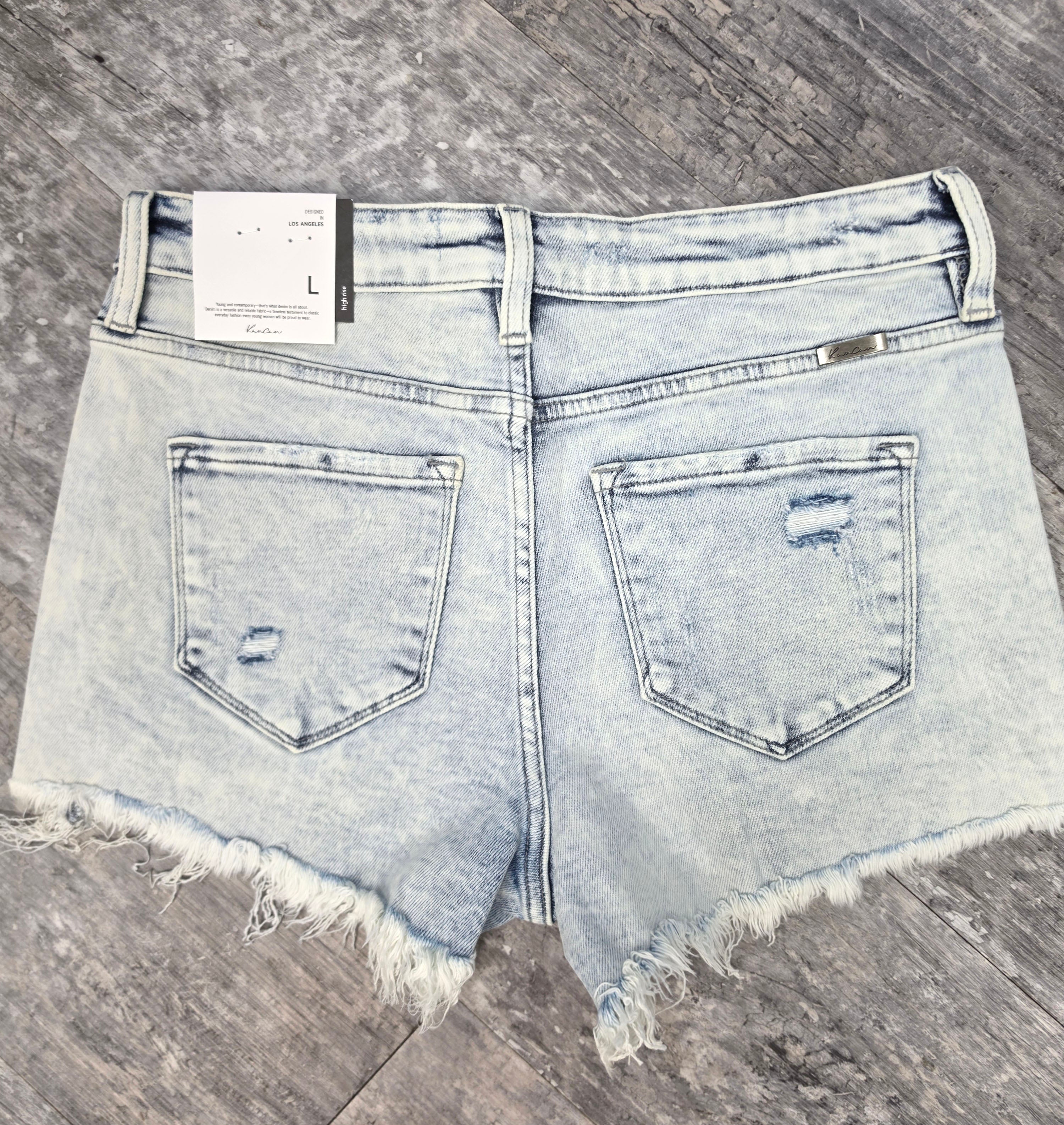 KanCan Acid Wash Attitude Denim Shorts