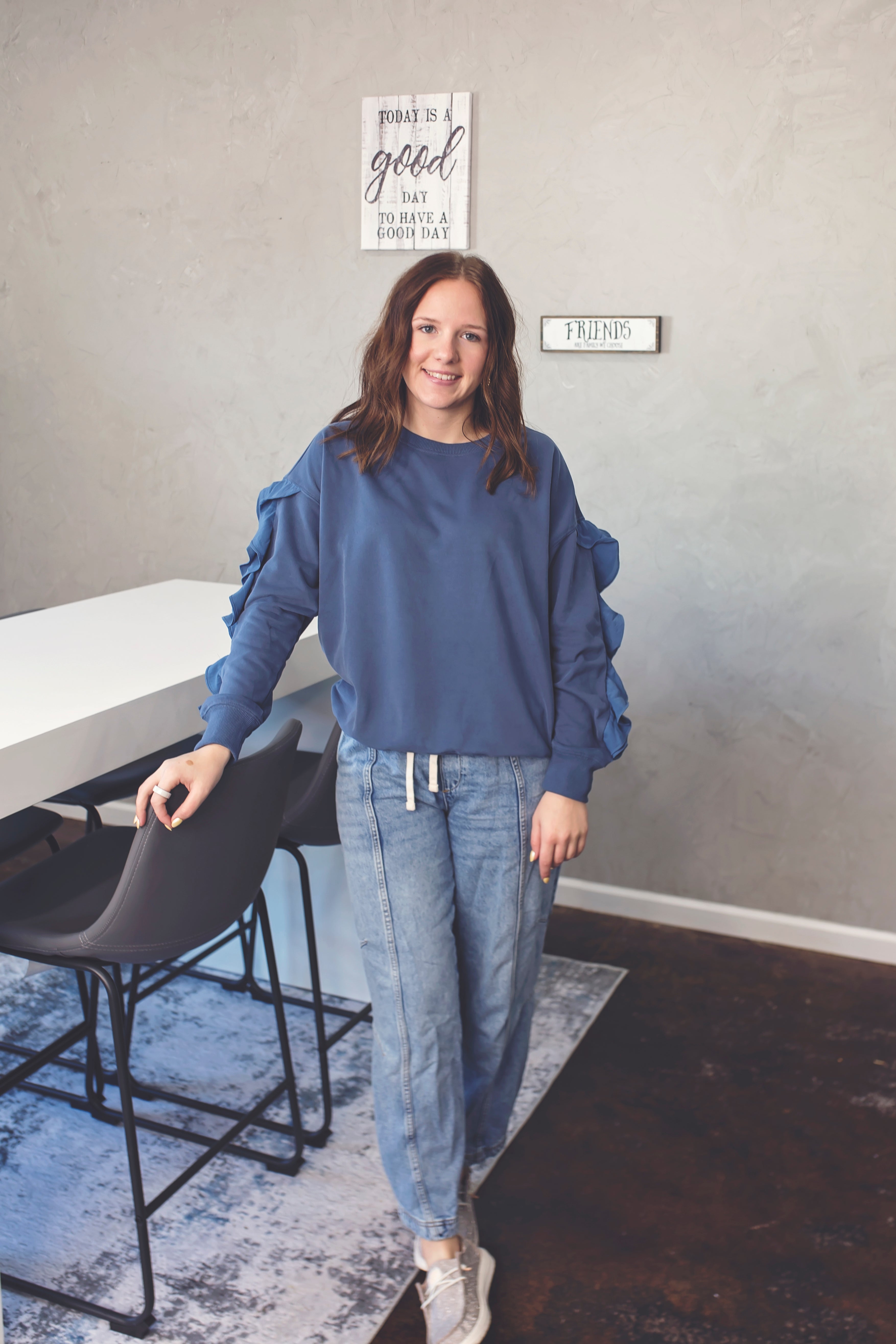 Relaxed Ruffle Sweatshirt