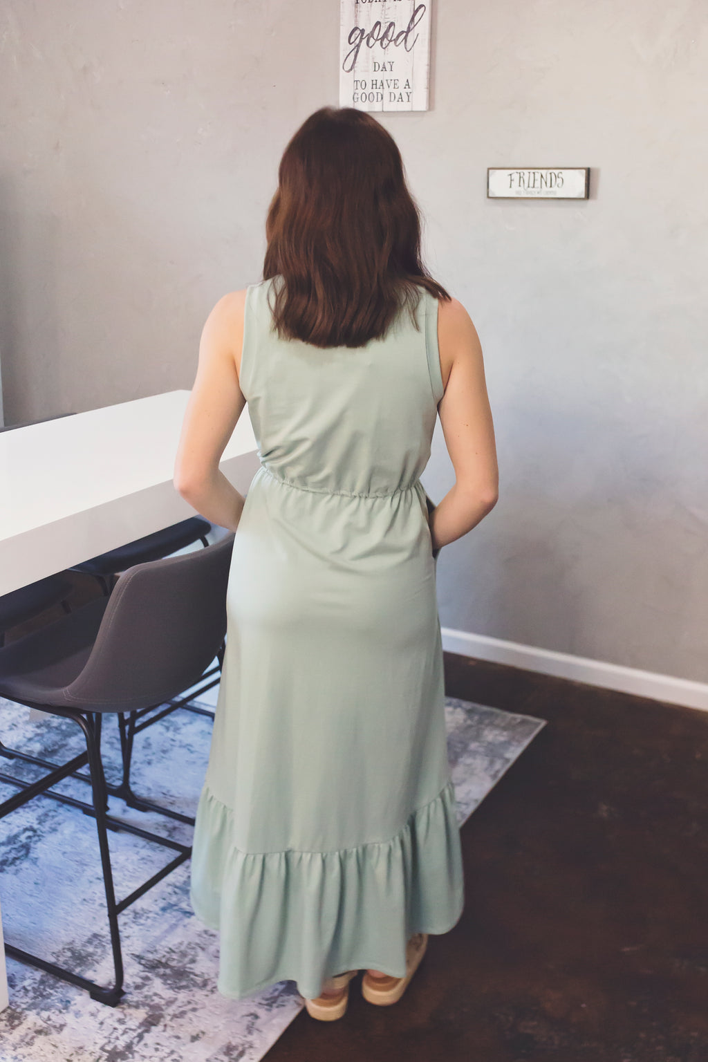 Seafoam Grace Midi Dress