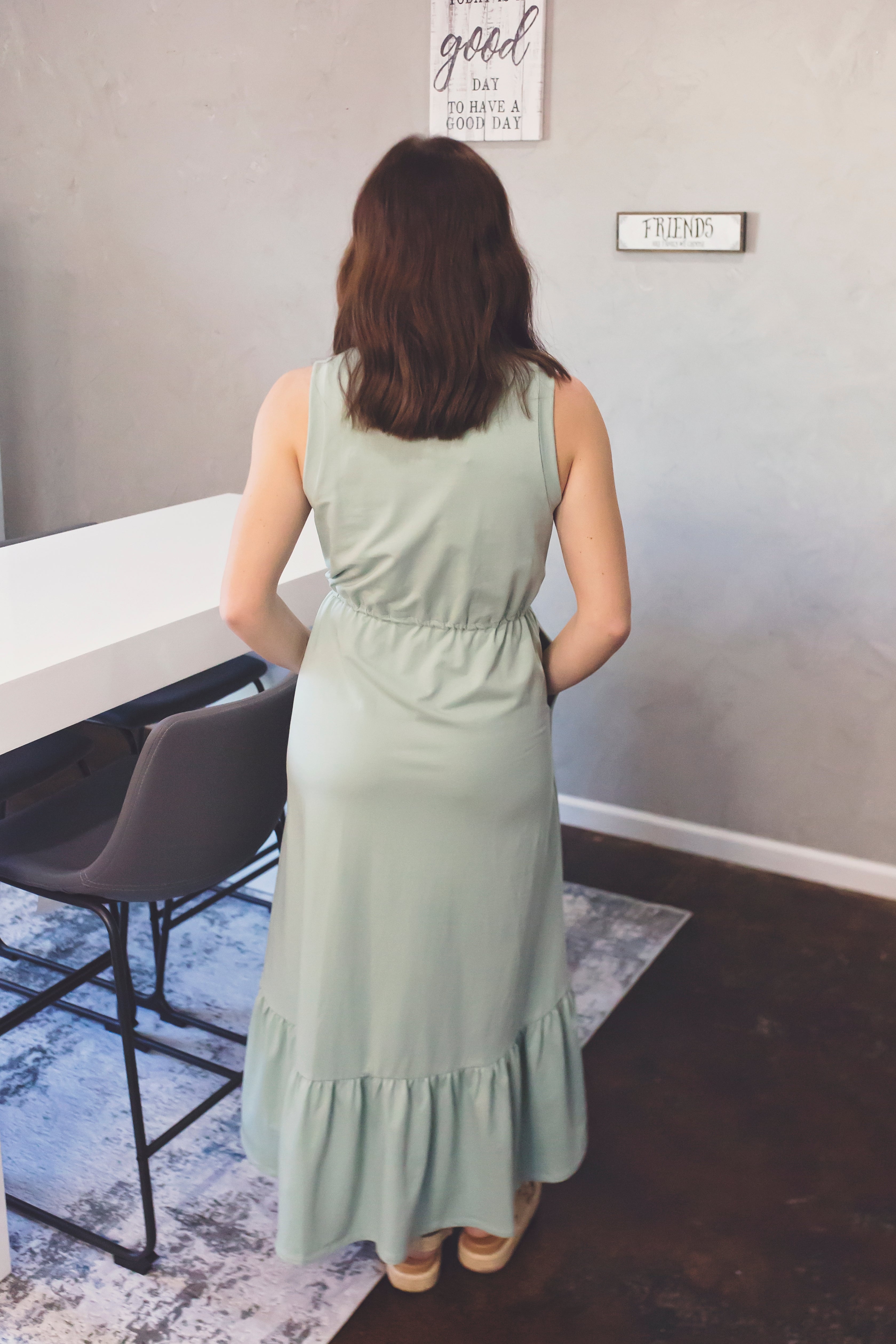 Seafoam Grace Midi Dress