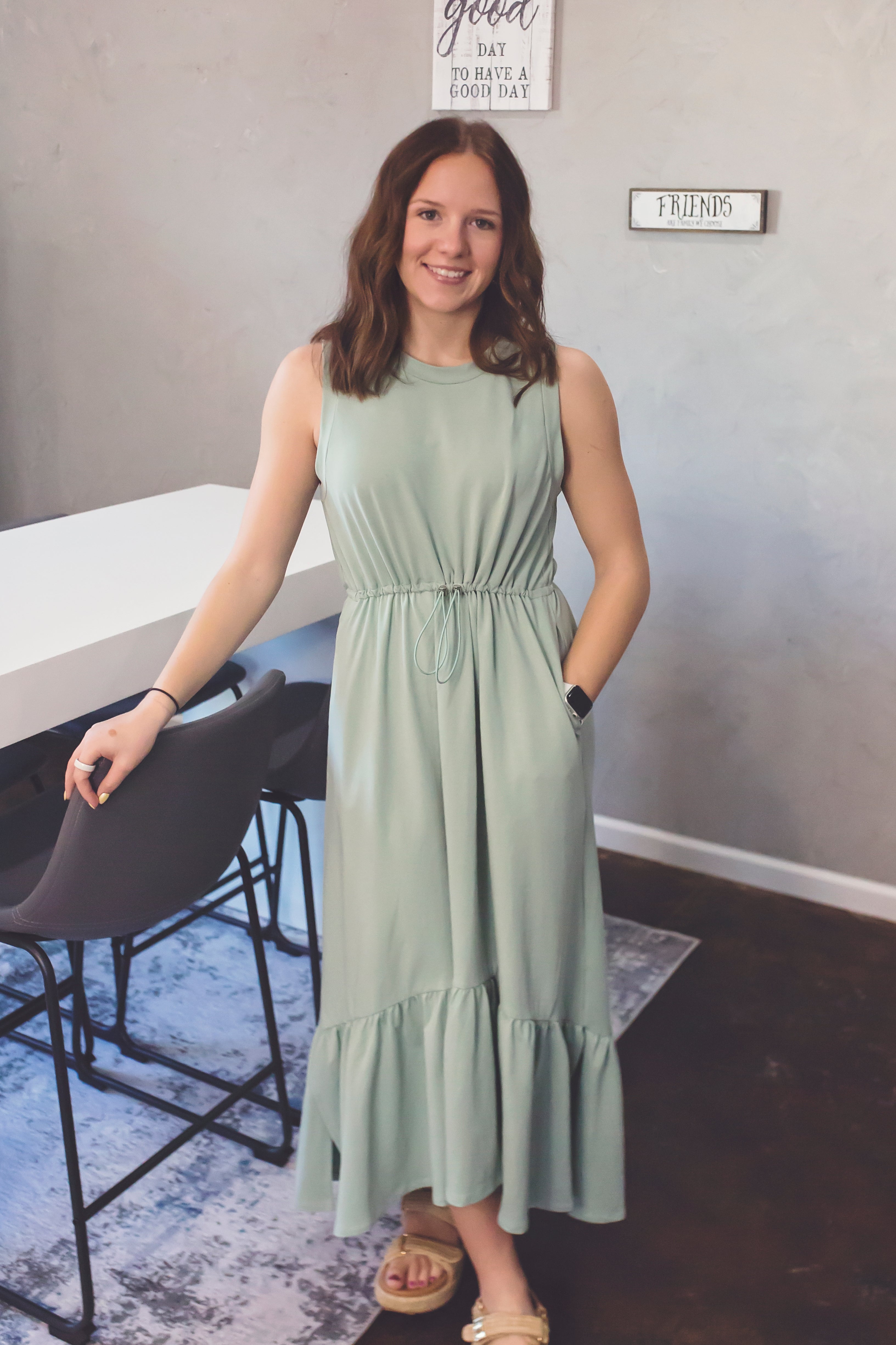 Seafoam Grace Midi Dress