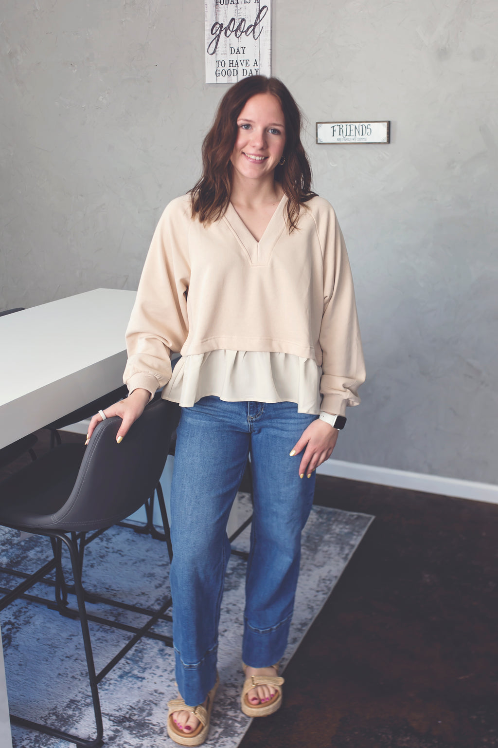 Soft Drift Layered Sweatshirt