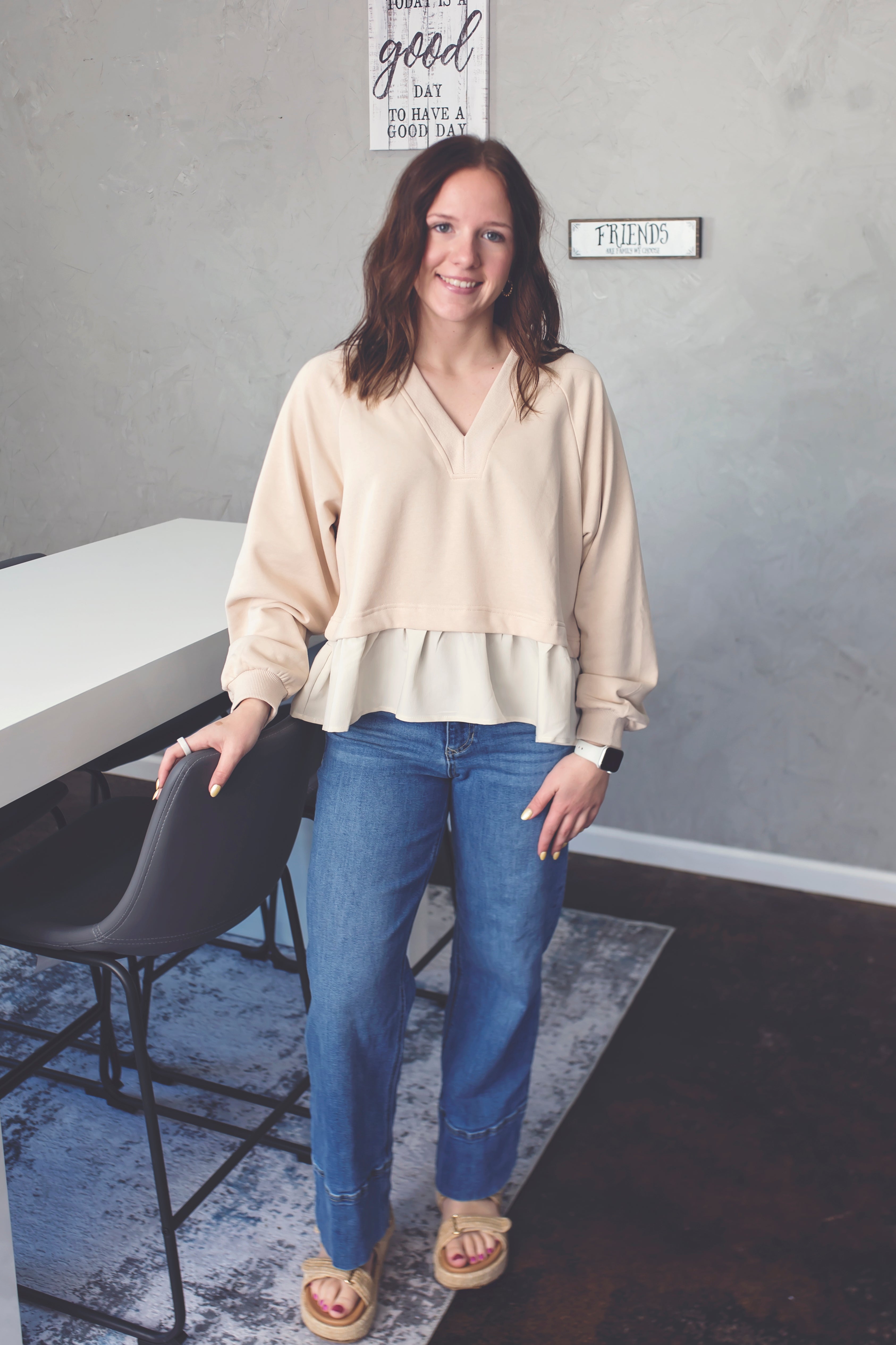 Soft Drift Layered Sweatshirt