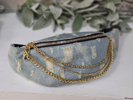 Denim & Chains Belt Bag