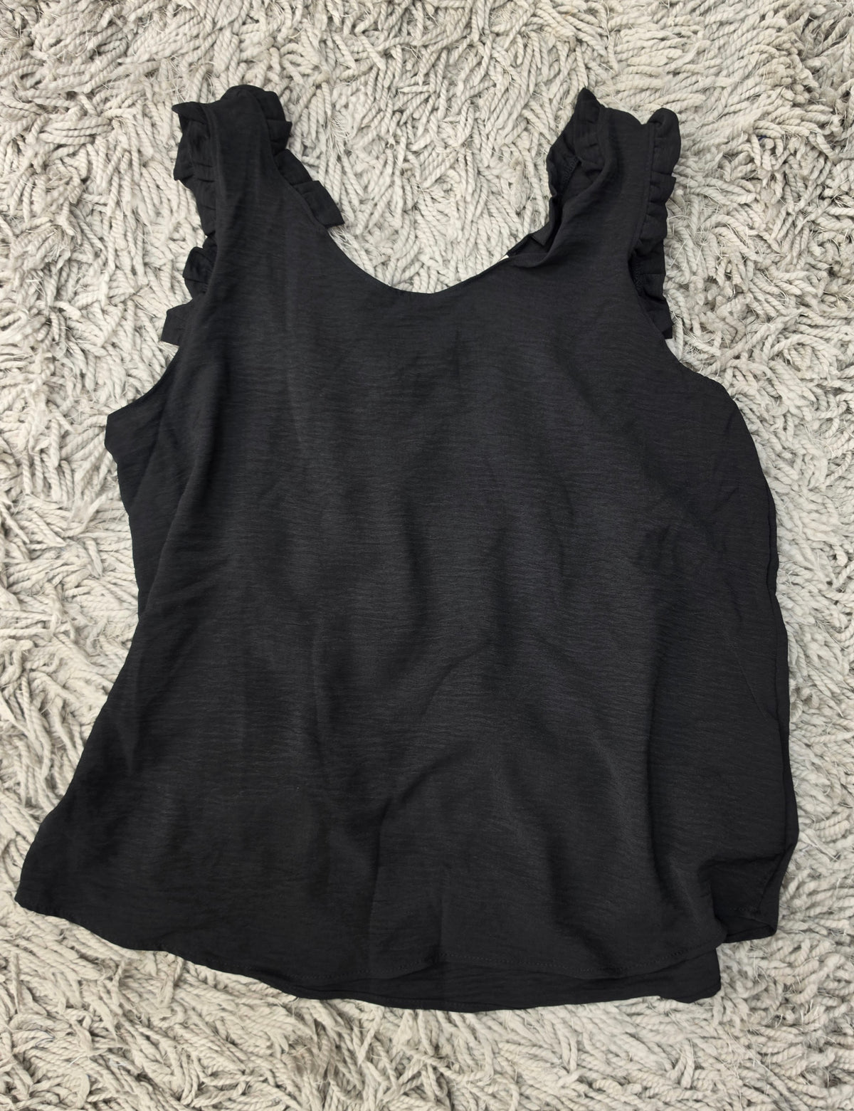 Little Black Ruffle Tank