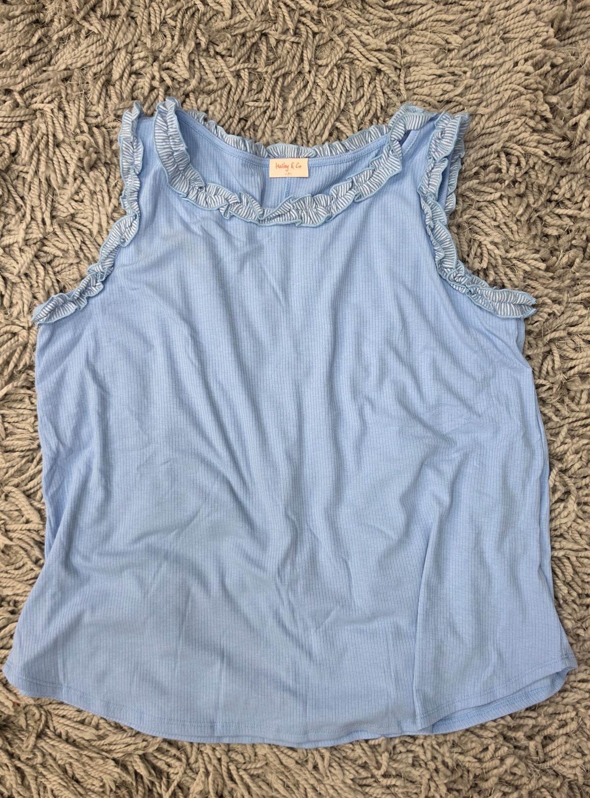 Something Blue Ruffle Tank