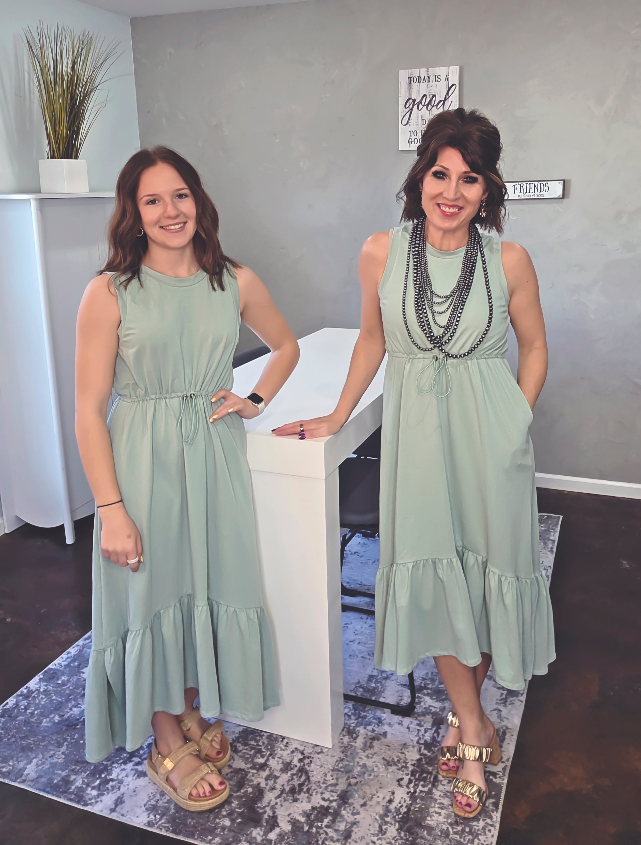 Seafoam Grace Midi Dress