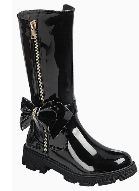 Littles Bow Down Patent Boots