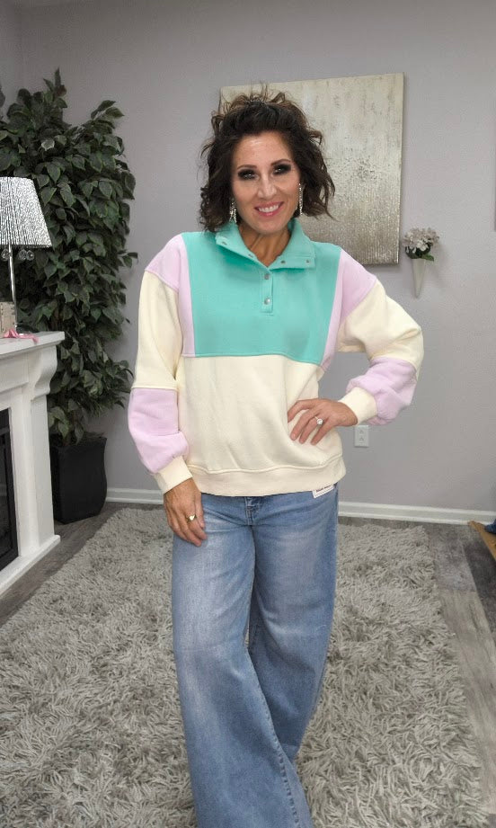 Pastel Me About It Pullover