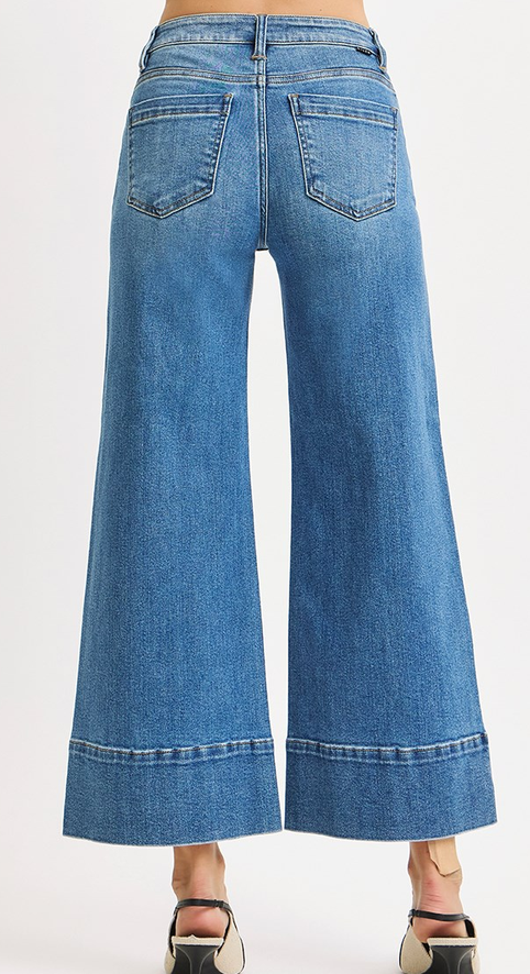 Risen Everly Seam Wide Leg Crop Jeans