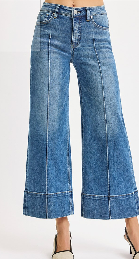Risen Everly Seam Wide Leg Crop Jeans