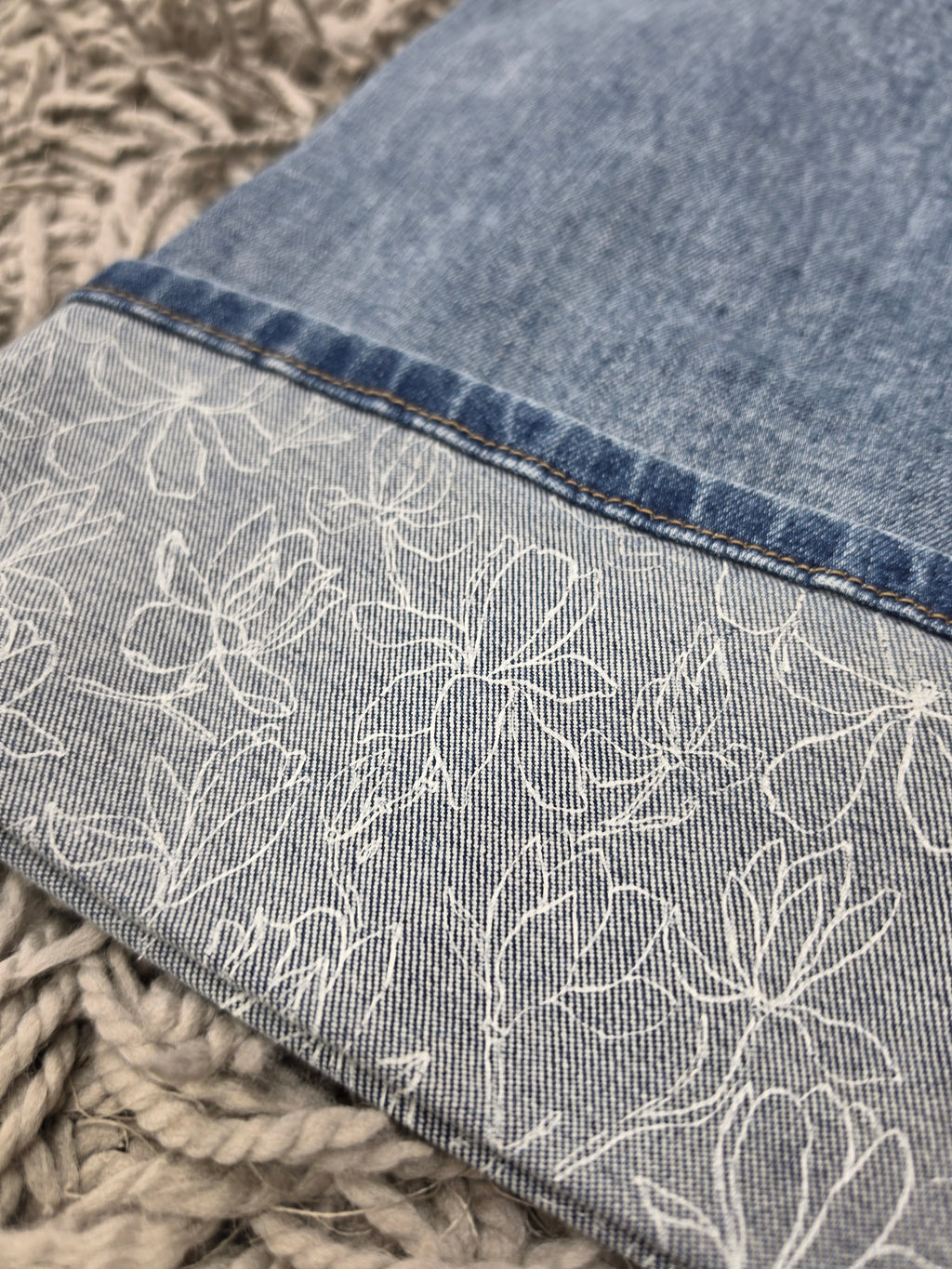 KanCan Floral Finish Cuffed Jeans