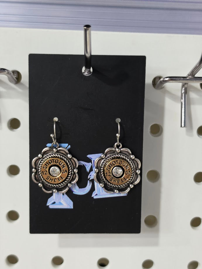 Locked & Loaded Shotgun Shell Flower Earrings