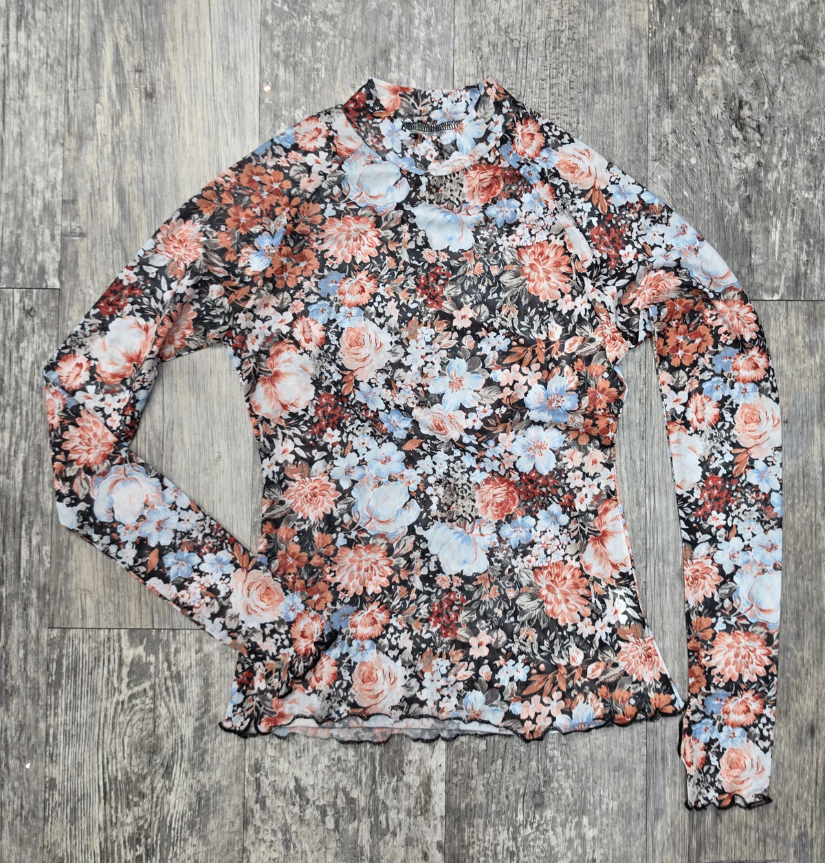 Moody Blooms Mesh Top