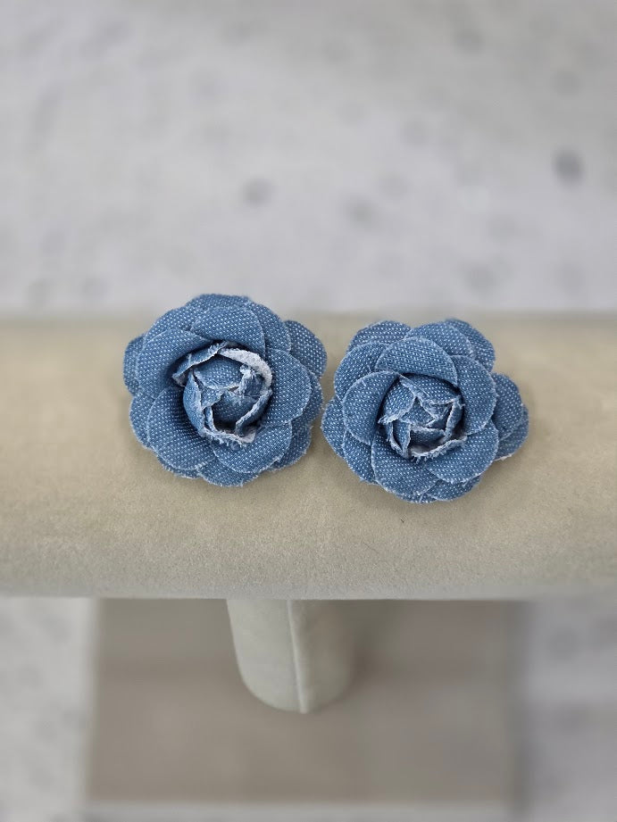 Denim in Bloom Post Earrings