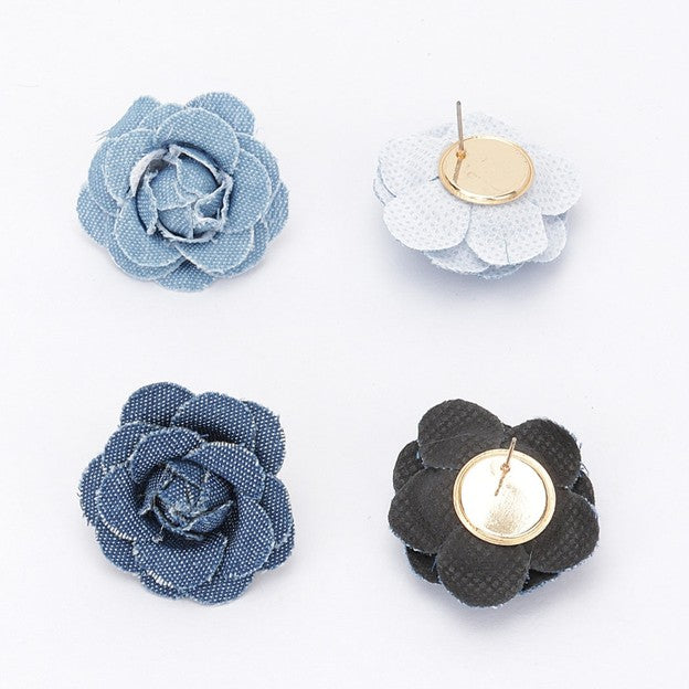 Denim in Bloom Post Earrings