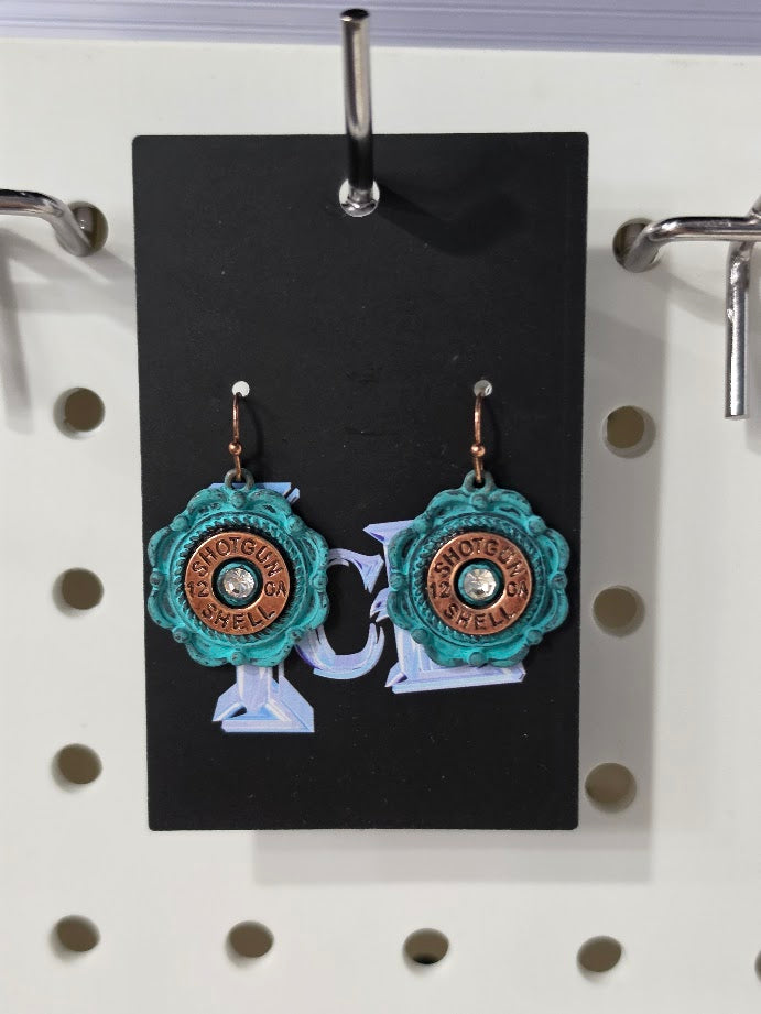 Locked & Loaded Shotgun Shell Flower Earrings