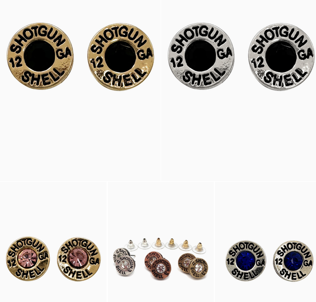 Locked & Loaded Shotgun Shell Gem Studs