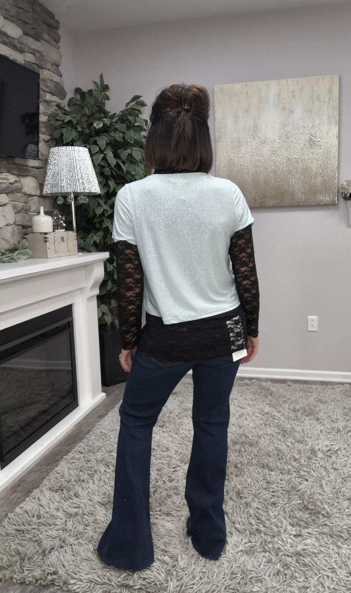 Aqua Shimmer Top