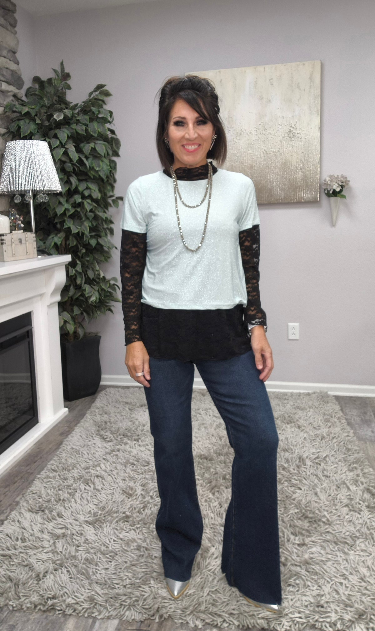 Aqua Shimmer Top