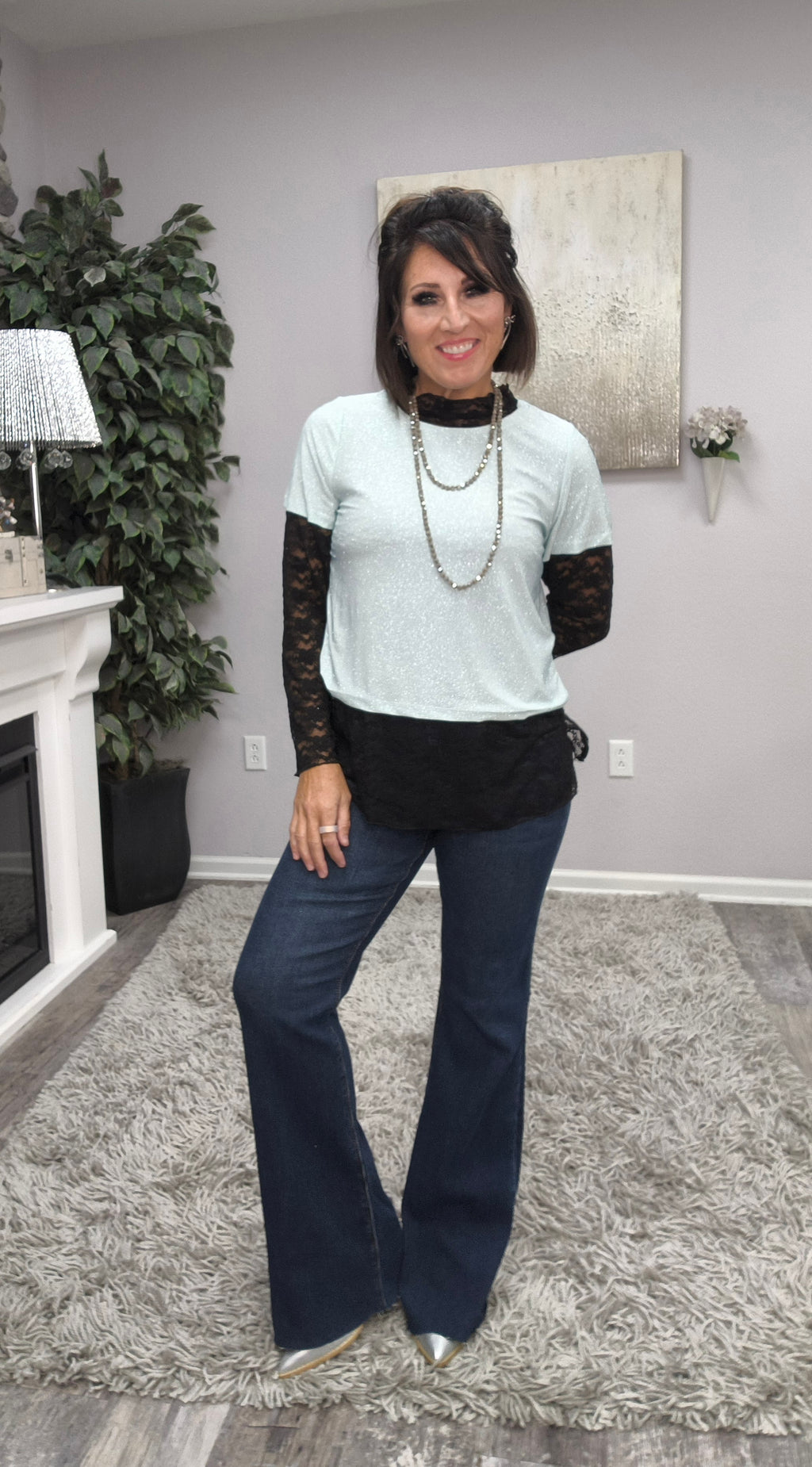 Aqua Shimmer Top
