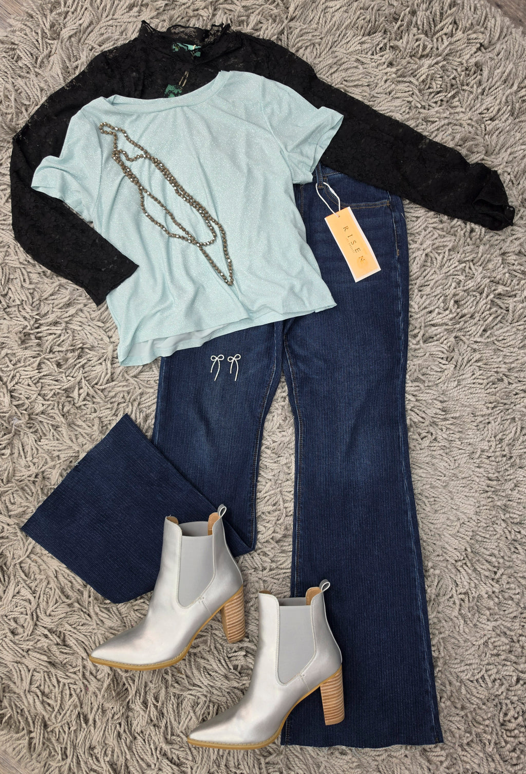 Aqua Shimmer Top