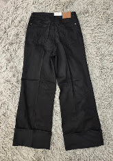 CURVY Judy Blue Cuffed Black Jeans
