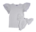Flutter Sleeve Top - Cream Camelias