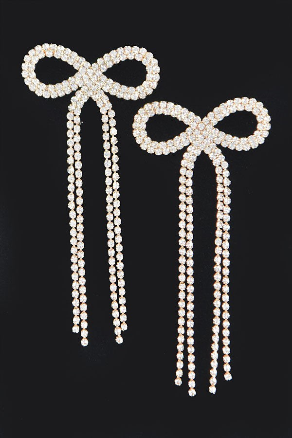 Rhinestone Ribbon Earrings