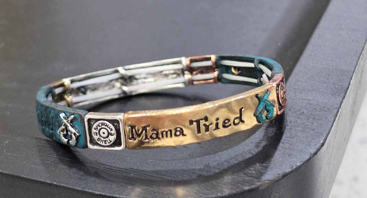 Locked & Loaded Shotgun Shell Mama Tried Bracelet