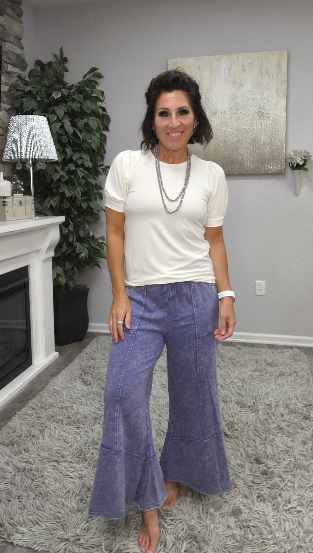 Blueberry Haze Ruffle Pants