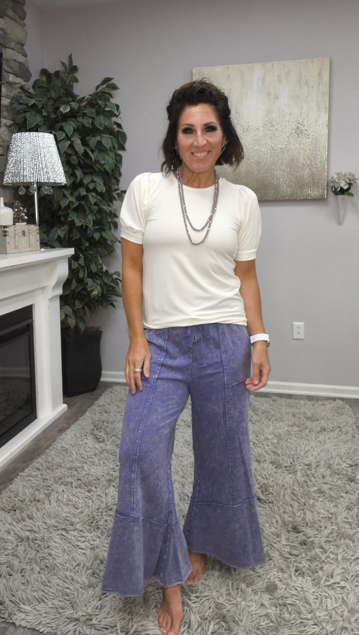 Blueberry Haze Ruffle Pants