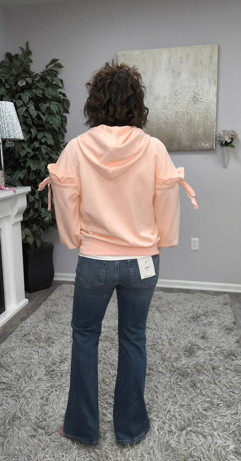 Ruffle Around Zip-Up Hoodie
