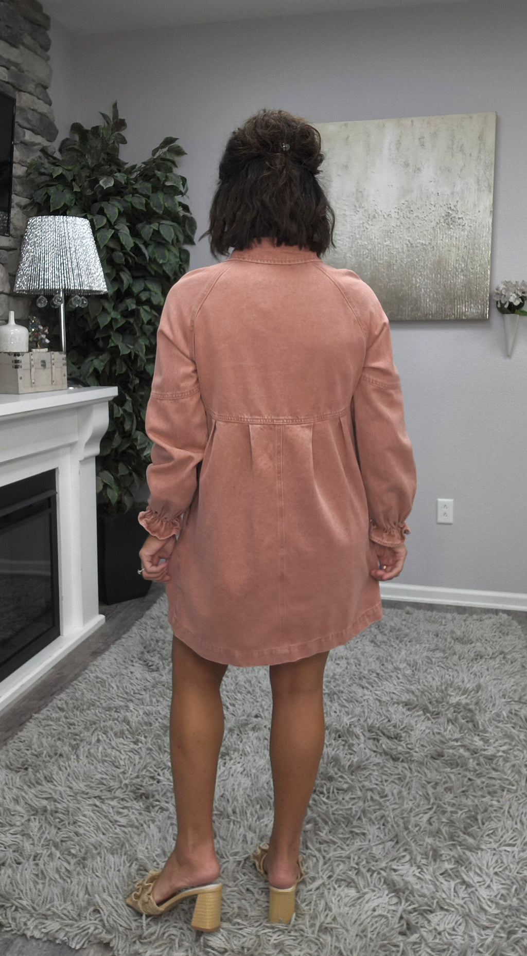 Dusty Rose Denim Dress