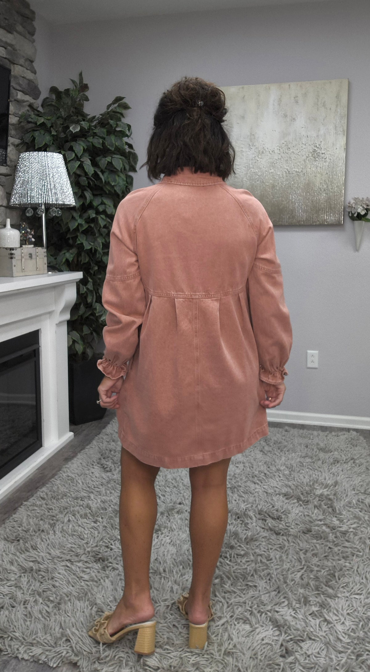 Dusty Rose Denim Dress
