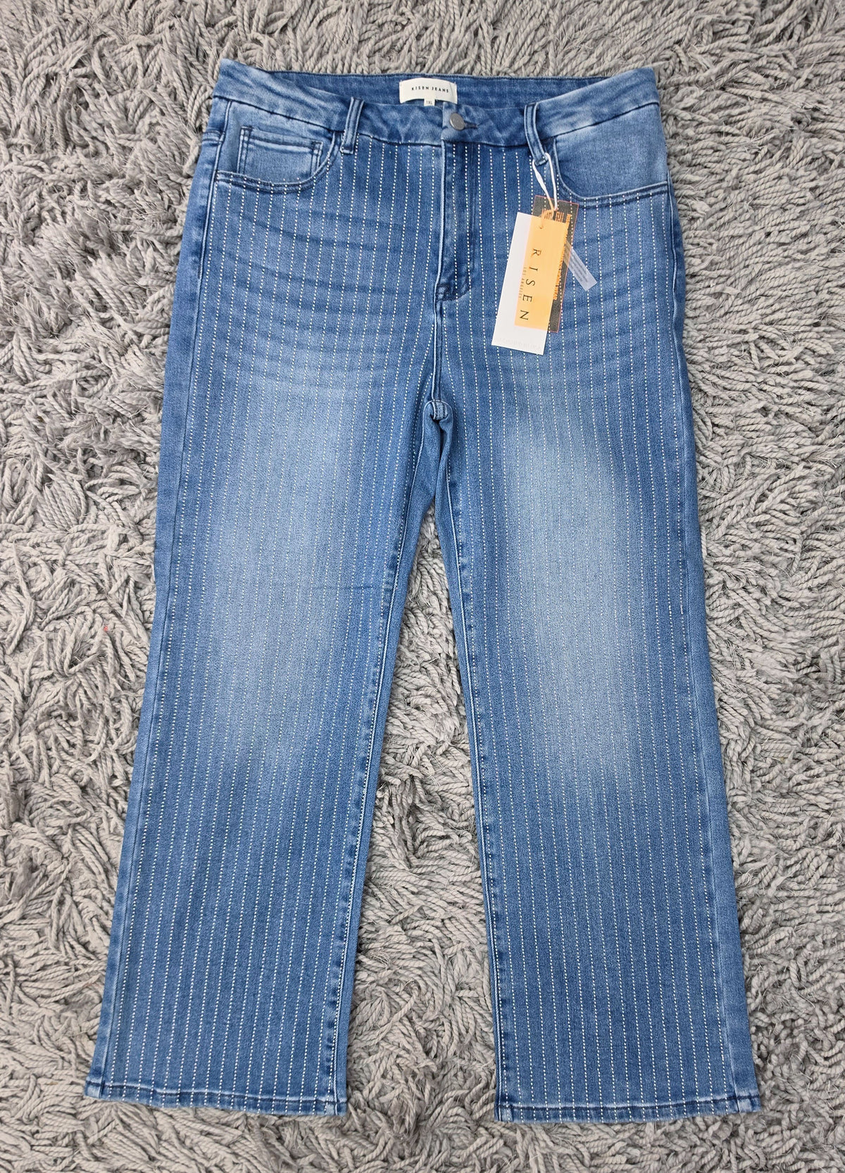 RISEN CURVY Starlight Denim Crops