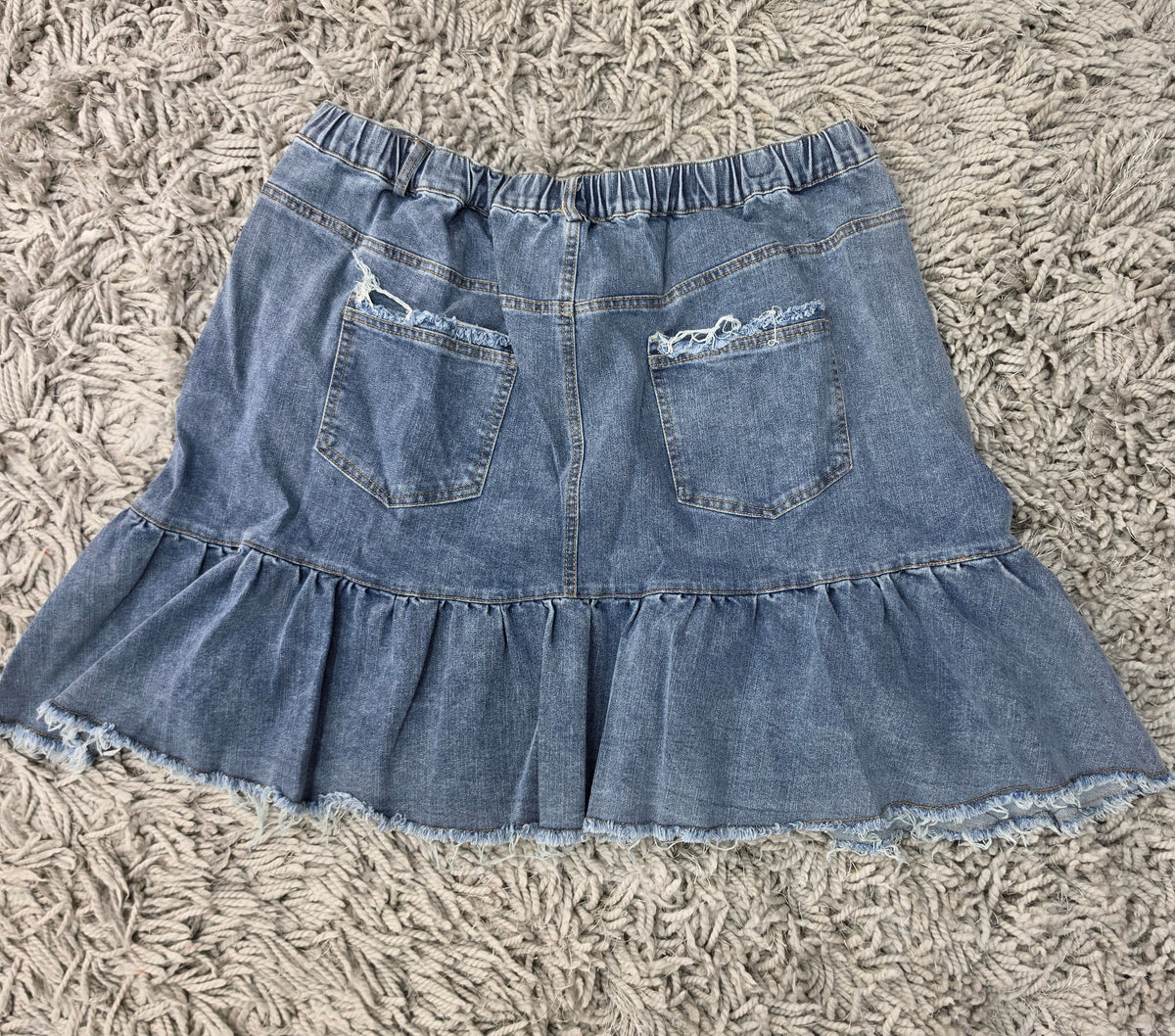Ruffle My Denim Skirt