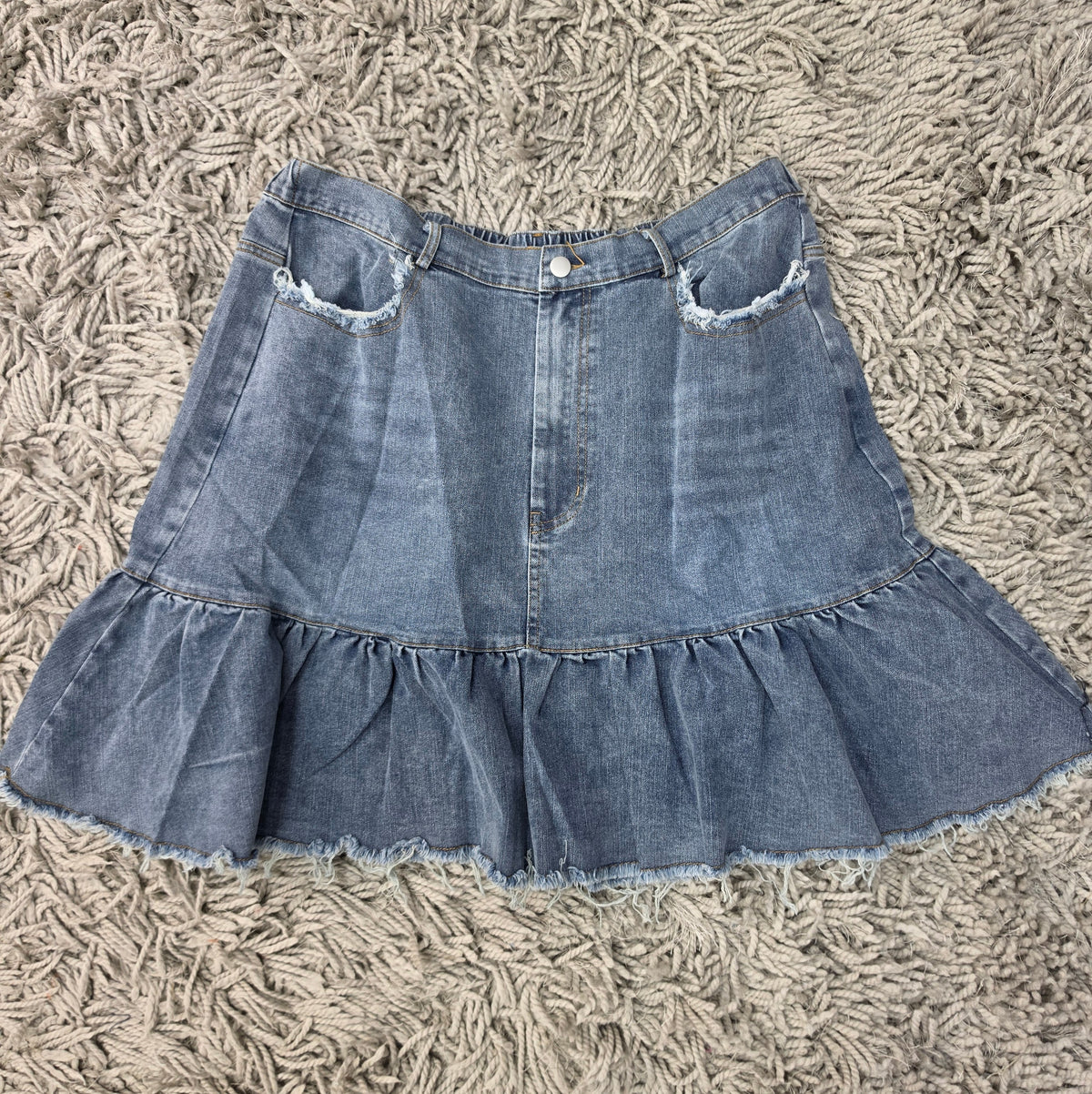 Ruffle My Denim Skirt