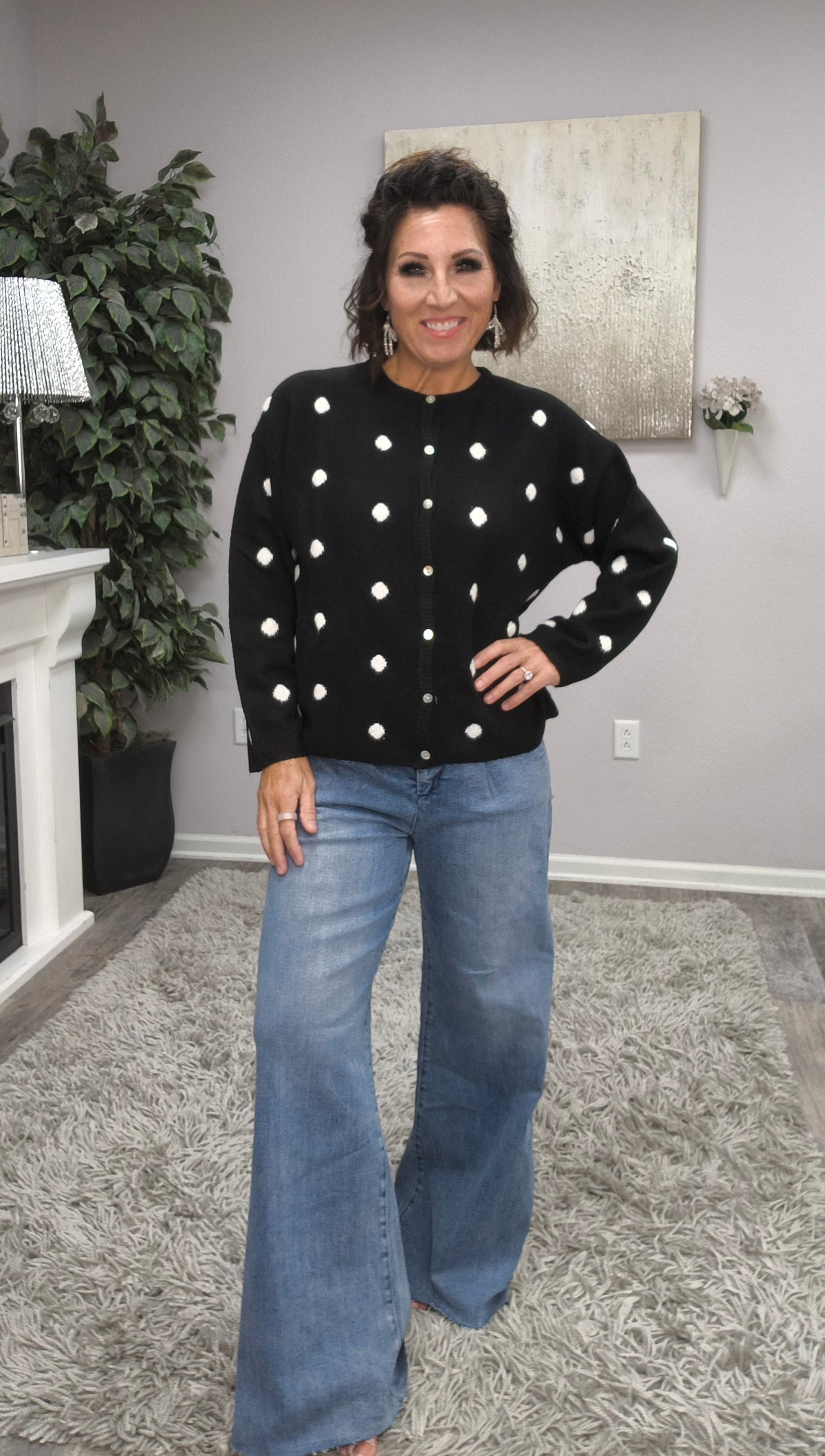 Spotted After Dark Cardigan