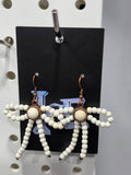 Bronze Pearl Bow Earrings